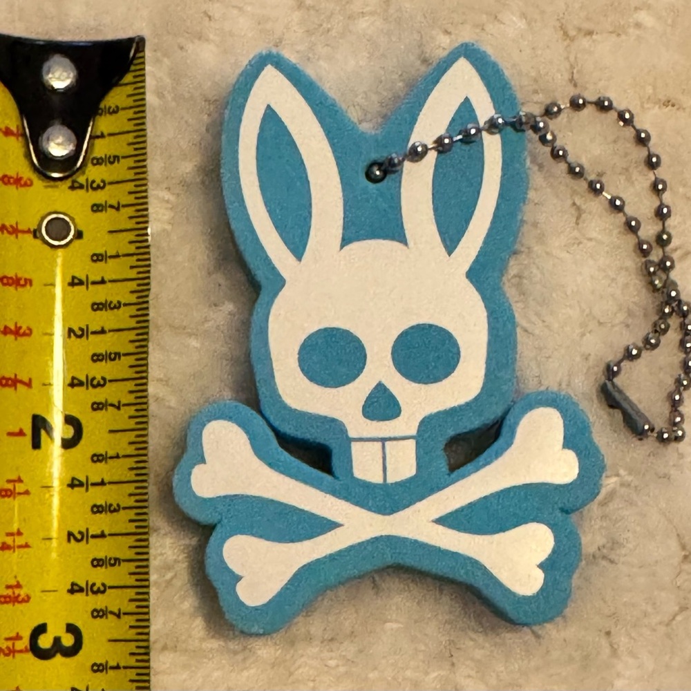 Psycho Bunny logo key chain